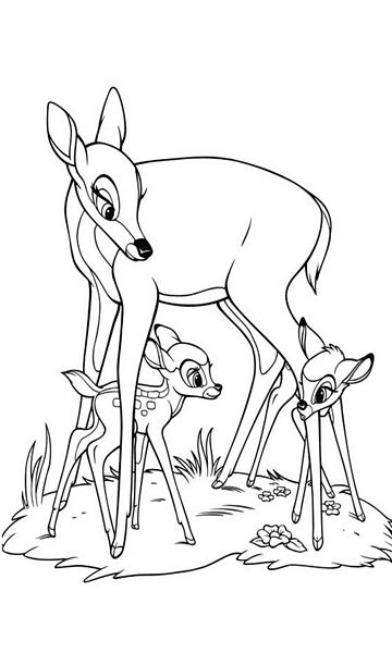 kolorowanka Bambi malowanka do wydruku Disney z bajki dla dzieci nr 32